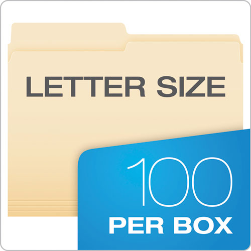 Manila File Folders, 1/2-cut Tabs: Assorted, Letter Size, 0.75" Expansion, Manila, 100/box.