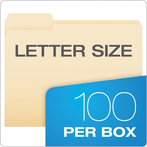 Manila File Folders, 1/3-cut Tabs: Left Position, Letter Size, 0.75" Expansion, Manila, 100/box.
