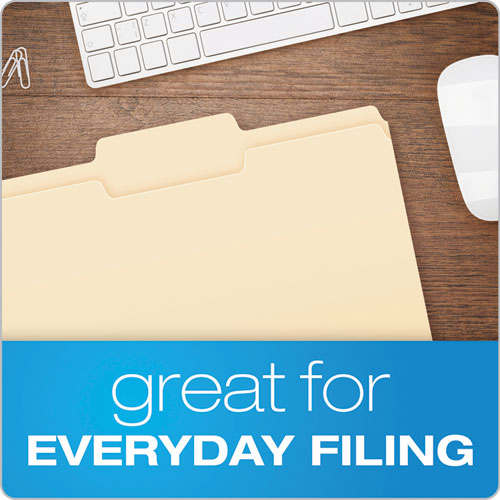 Manila File Folders, 1/3-cut Tabs: Center Position, Letter Size, 0.75" Expansion, Manila, 100/box.