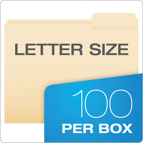 Manila File Folders, 1/3-cut Tabs: Right Position, Letter Size, 0.75" Expansion, Manila, 100/box.