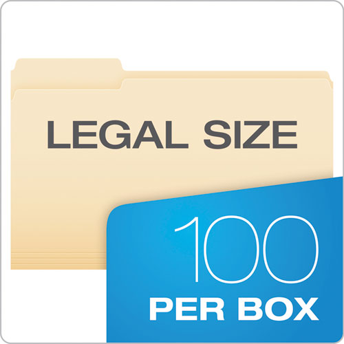 Manila File Folders, 1/3-cut Tabs: Assorted, Legal Size, 0.75" Expansion, Manila, 100/box.
