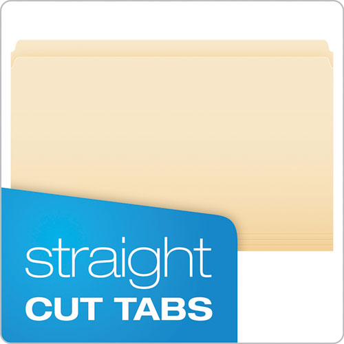 Manila File Folders, Straight Tabs, Legal Size, 0.75" Expansion, Manila, 100/box.