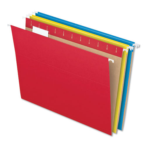 Colored Hanging Folders, Letter Size, 1/5-cut Tabs, Three-color Assortment, 25/box