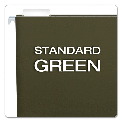 Standard Green Hanging Folders, Legal Size, 1/5-cut Tabs, Standard Green, 25/box.