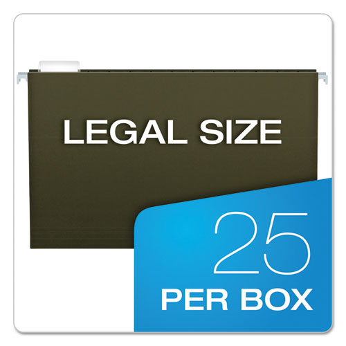 Standard Green Hanging Folders, Legal Size, 1/5-cut Tabs, Standard Green, 25/box.