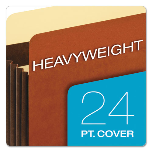 Heavy-duty File Pockets, 3.5" Expansion, Legal Size, Redrope, 25/box.