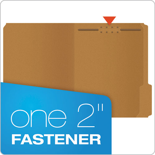 Kraft Fastener Folders, 1/3-cut Tabs, 1 Fastener, Letter Size, Kraft Exterior, 50/box.
