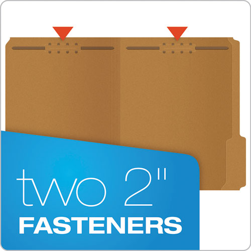 Kraft Fastener Folders, 1/3-cut Tabs, 2 Fasteners, Letter Size, Kraft Exterior, 50/box.