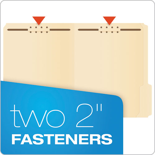 Manila Fastener Folders, 1/3-cut Tabs, 2 Fasteners, Letter Size, Manila Exterior, 50/box.