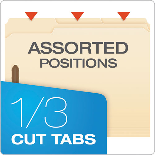 Manila Fastener Folders, 1/3-cut Tabs, 2 Fasteners, Letter Size, Manila Exterior, 50/box.