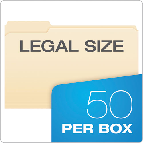 Manila Fastener Folders, 1/3-cut Tabs, 1 Fastener, Legal Size, Manila Exterior, 50/box.