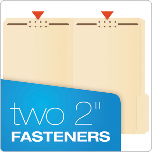 Manila Fastener Folders, 1/3-cut Tabs, 2 Fasteners, Legal Size, Manila Exterior, 50/box.