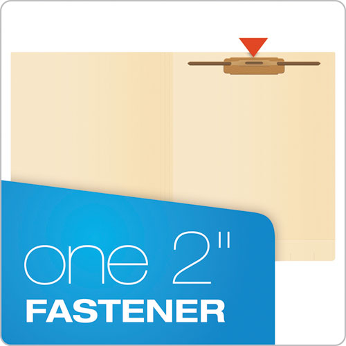 Manila End Tab Expanding Fastener Folders, 2-ply Tabs, 0.75" Expansion, 1 Fastener, Letter Size, Manila Exterior, 50/box