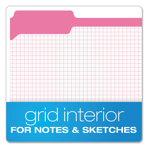 Double-ply Reinforced Top Tab Colored File Folders, 1/3-cut Tabs: Assorted, Letter Size, 0.75" Expansion, Pink, 100/box