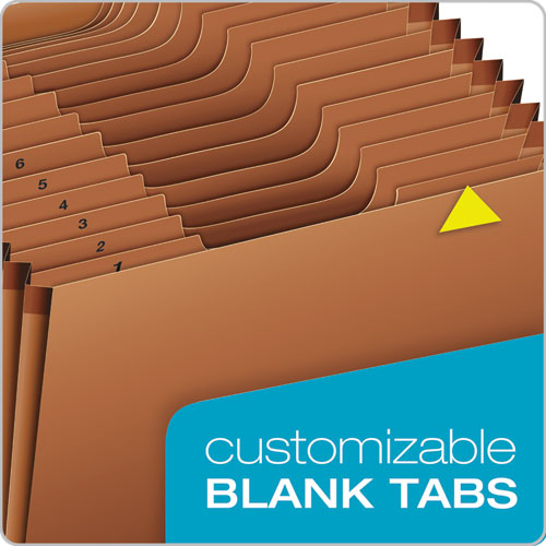 Heavy-duty Open-top Expanding Stadium File, 31 Sections, 1/3-cut Tabs, Letter Size, Redrope.