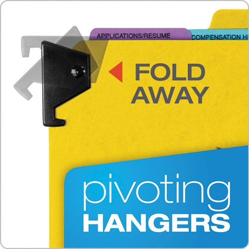 Hanging-style Personnel Folders, 5 Dividers With 1/5-cut Tabs, Letter Size,1/3-cut Exterior Tabs, Yellow