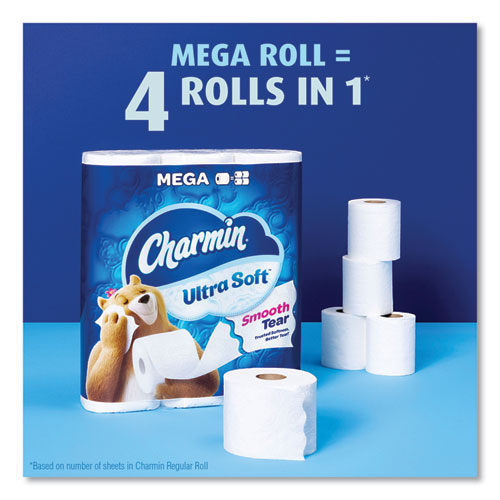 Ultra -Soft Bathroom Tissue, Mega Roll, Septic Safe, 2-ply, White, 224 Sheets/roll, 4 Rolls/pack, 8 Packs/carton