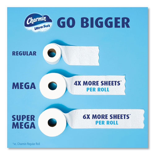 Ultra -Soft Bathroom Tissue, Mega Roll, Septic Safe, 2-ply, White, 224 Sheets/roll, 4 Rolls/pack, 8 Packs/carton
