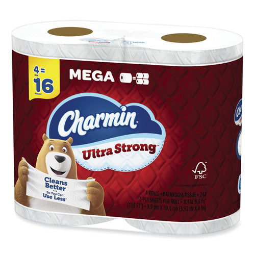 Ultra Strong Bathroom Tissue, Septic Safe, 2-ply, White, 242 Sheet/roll, 4/pack.