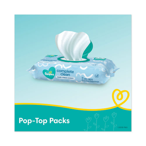 Complete Clean Baby Wipes, 1-ply, Baby Fresh, 7 X 6.8, White, 72 Wipes/pack, 8 Packs/carton.