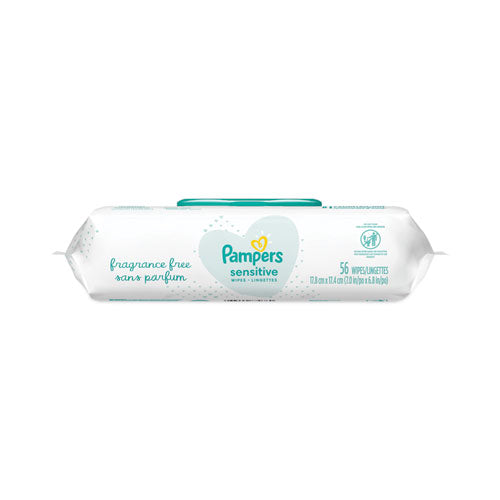 Sensitive Baby Wipes, 1-ply, 6.8 X 7, Unscented, White, 56/pack, 8 Packs/carton.