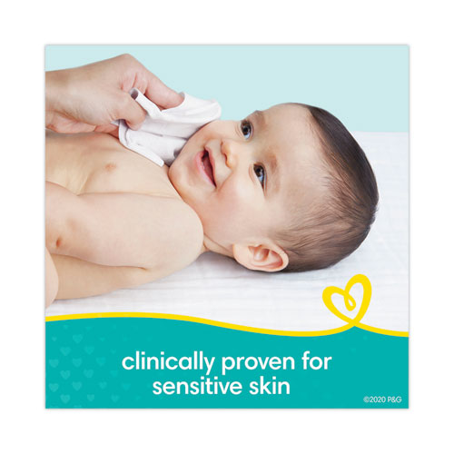Sensitive Baby Wipes, 1-ply, 6.8 X 7, Unscented, White, 56/pack, 8 Packs/carton.