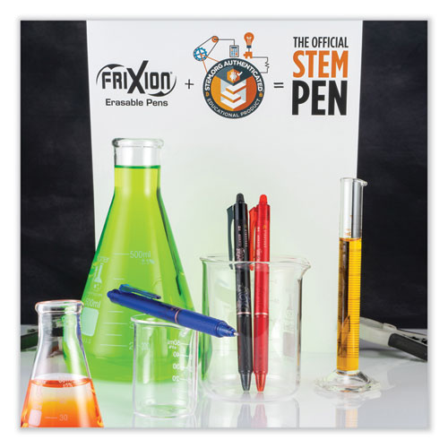 Frixion Clicker Erasable Gel Pen, Retractable, Bold 1 Mm, Black Ink, Black Barrel, Dozen