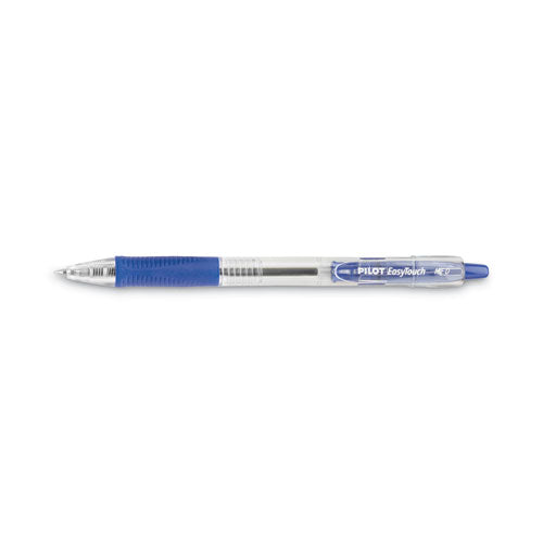Easytouch Ballpoint Pen, Retractable, Medium 1 Mm, Blue Ink, Clear Barrel, Dozen.