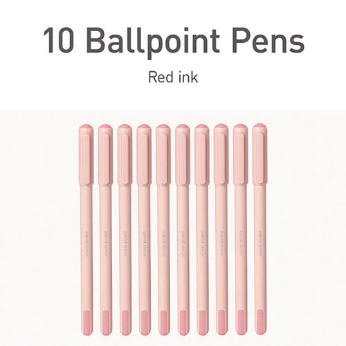 Pentonic Gel Pen, Stick, Fine 0.7 Mm, Red Ink, Pale Pink Barrel, 10/pack