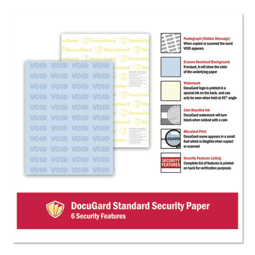 Medical Security Papers, 24 Lb Bond Weight, 8.5 X 11, Blue, 500/ream.