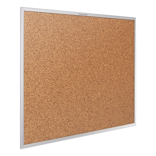 Classic Series Cork Bulletin Board, 24 X 18, Tan Surface, Silver Aluminum Frame