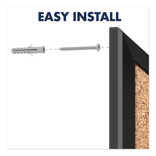 Classic Series Cork Bulletin Board, 36 X 24, Tan Surface, Black Aluminum Frame.