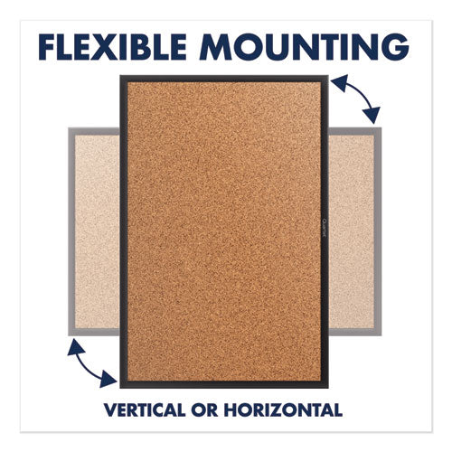 Classic Series Cork Bulletin Board, 36 X 24, Tan Surface, Black Aluminum Frame.