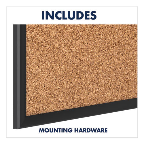Classic Series Cork Bulletin Board, 36 X 24, Tan Surface, Black Aluminum Frame.