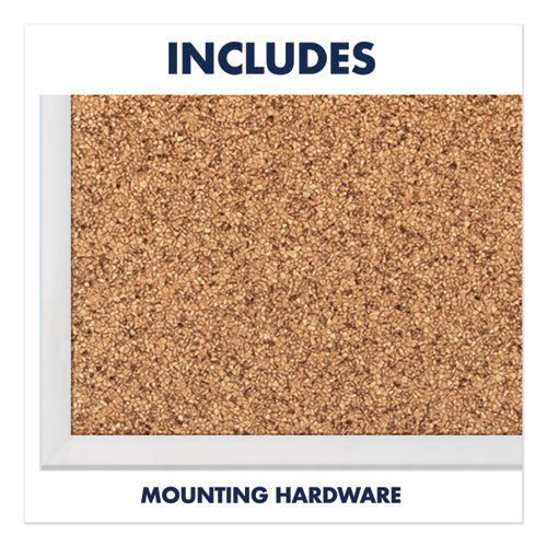 Classic Series Cork Bulletin Board, 36 X 24, Tan Surface, Silver Anodized Aluminum Frame.