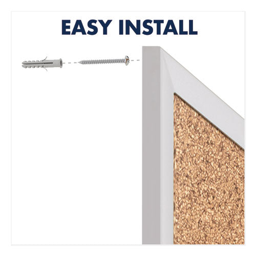 Classic Series Cork Bulletin Board, 60 X 36, Tan Surface, Silver Anodized Aluminum Frame.