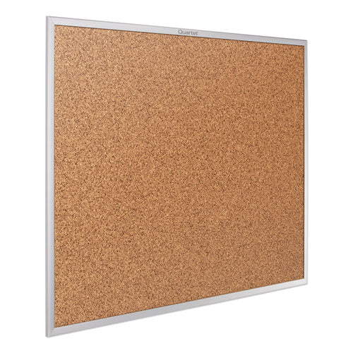 Classic Series Cork Bulletin Board, 60 X 36, Tan Surface, Silver Anodized Aluminum Frame.