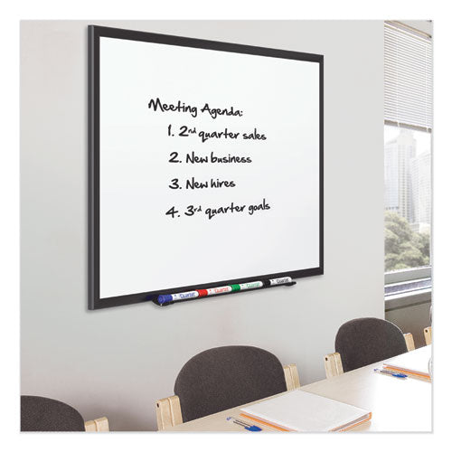 Classic Series Porcelain Magnetic Dry Erase Board, 36 X 24, White Surface, Black Aluminum Frame.