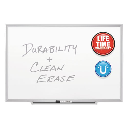 Classic Series Porcelain Magnetic Dry Erase Board, 48 X 36, White Surface, Silver Aluminum Frame.