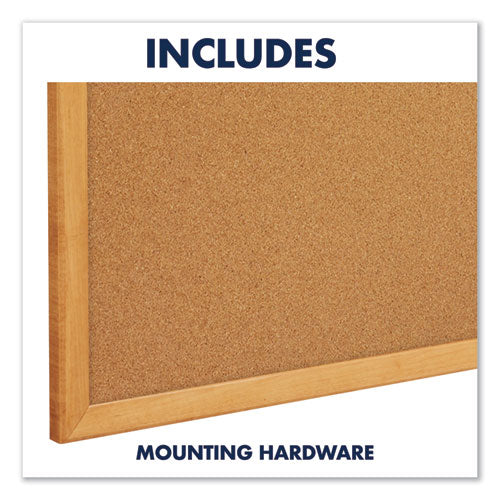 Classic Series Cork Bulletin Board, 36 X 24, Tan Surface, Oak Fiberboard Frame.