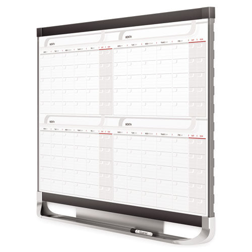 Prestige 2 Magnetic Total Erase Four-month Calendar,36 X 24, White Surface, Graphite Fiberboard/plastic Frame