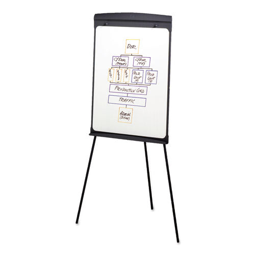 Magnetic Dry Erase Easel, 27 X 35, Graphite Surface, Graphite Plastic Frame.