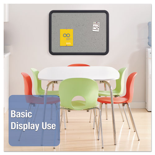 Contour Granite Board, 36 X 24, Granite Gray Surface, Black Plastic Frame.