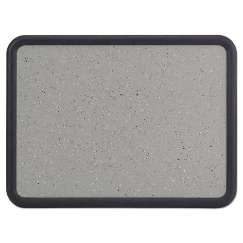 Contour Granite Board, 48 X 36, Granite Gray Surface, Black Plastic Frame.