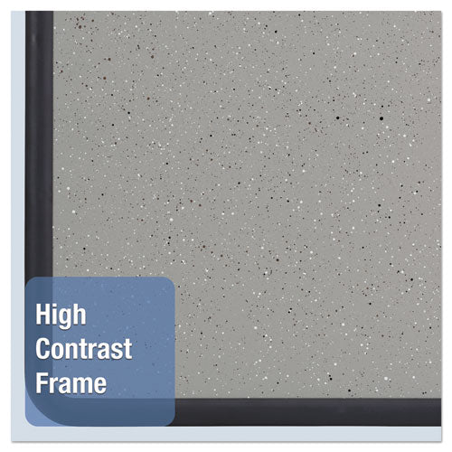 Contour Granite Board, 48 X 36, Granite Gray Surface, Black Plastic Frame.
