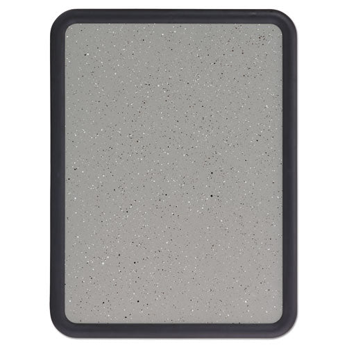 Contour Granite Board, 48 X 36, Granite Gray Surface, Black Plastic Frame.