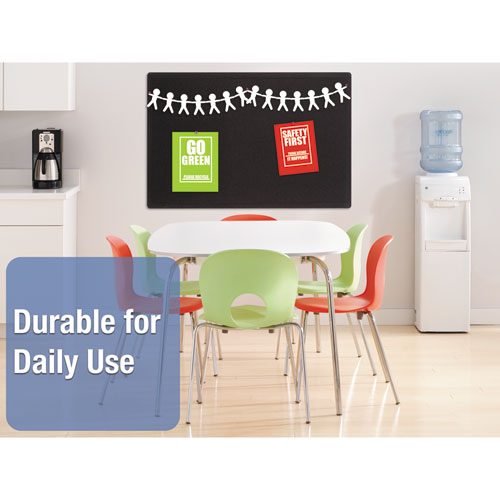 Oval Office Fabric Bulletin Board, 36 X 24, Black Surface.