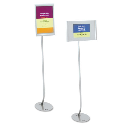 Designer Sign Stand, Silver Aluminum Frame, 11 X 17.