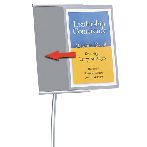 Designer Sign Stand, Silver Aluminum Frame, 11 X 17.