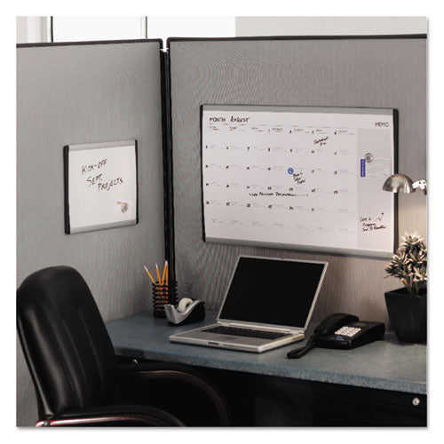 Arc Frame Cubicle Magnetic Dry Erase Board, 14 X 11, White Surface, Silver Aluminum Frame.